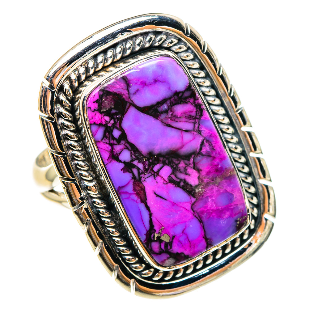 Purple Copper Composite Turquoise Rings handcrafted by Ana Silver Co - RING95448