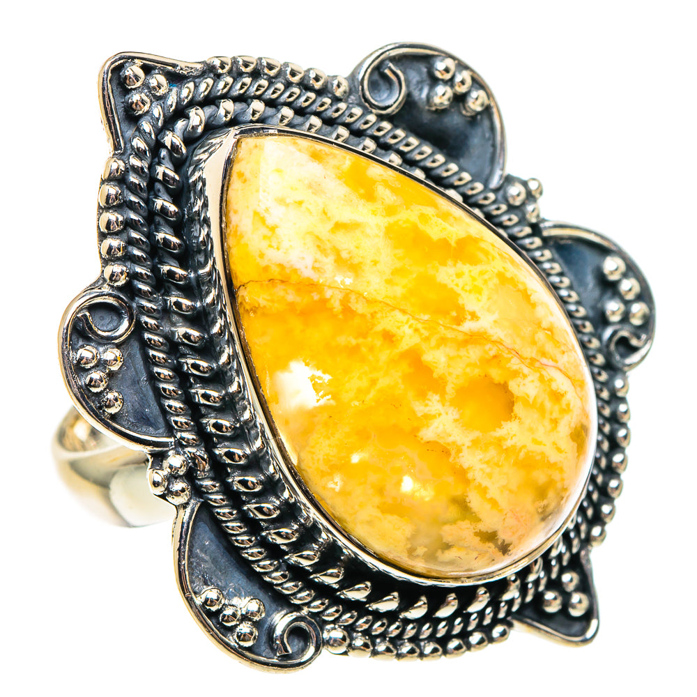 Plume Agate Rings handcrafted by Ana Silver Co - RING95483 - Photo 2