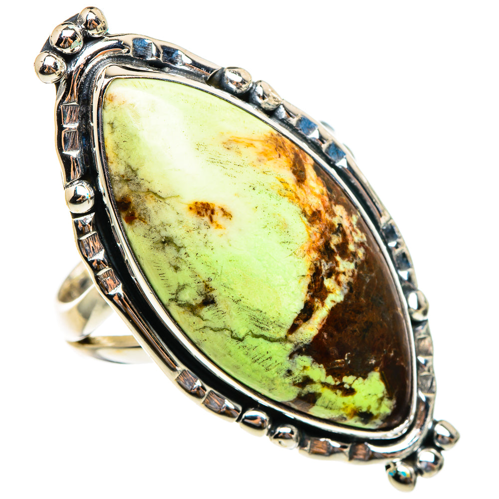 Lemon Chrysoprase Rings handcrafted by Ana Silver Co - RING95502