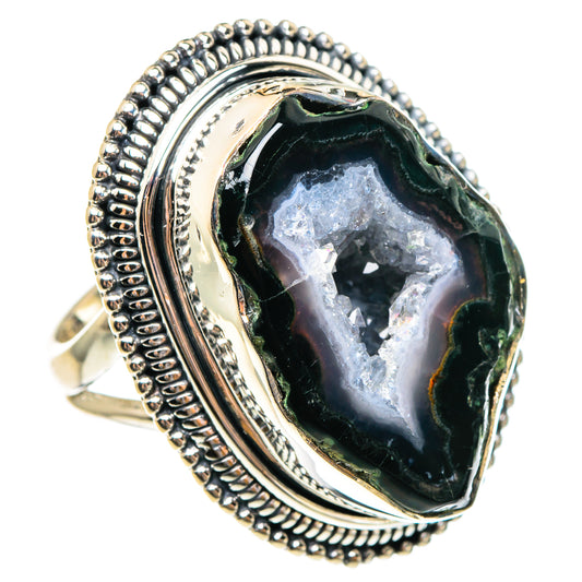 Coconut Geode Druzy Rings handcrafted by Ana Silver Co - RING95504