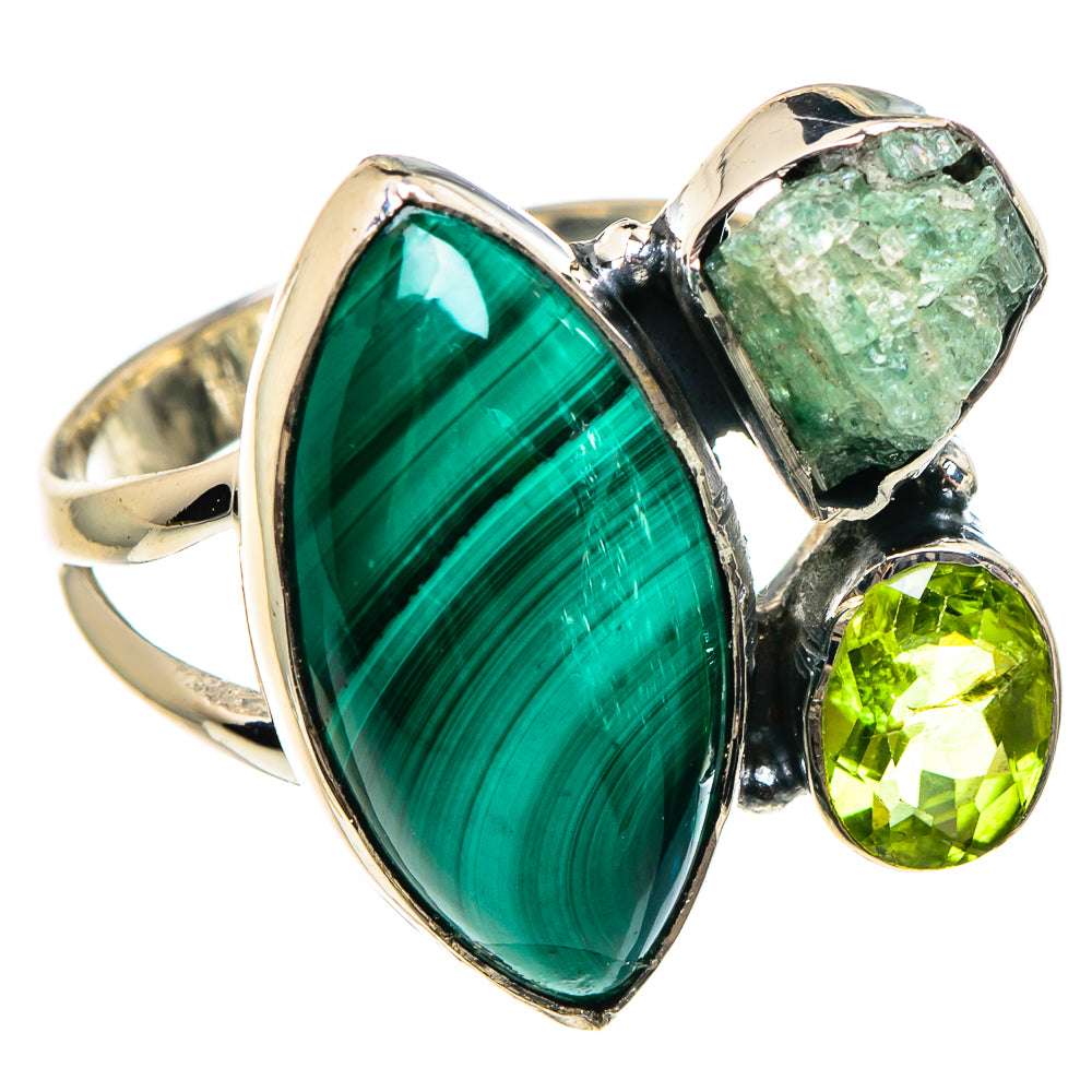 Malachite Rings handcrafted by Ana Silver Co - RING95511