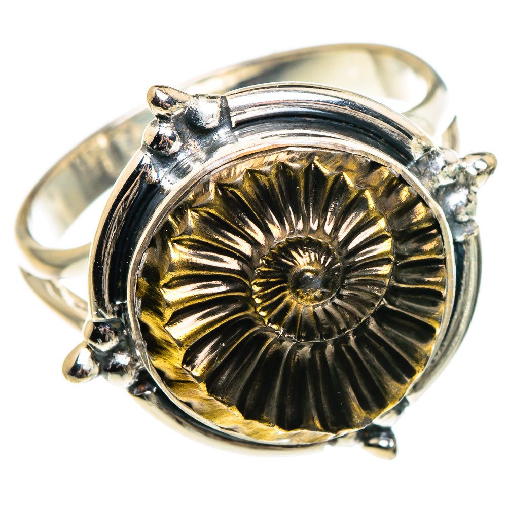 Pyrite Fossil Rings handcrafted by Ana Silver Co - RING95571