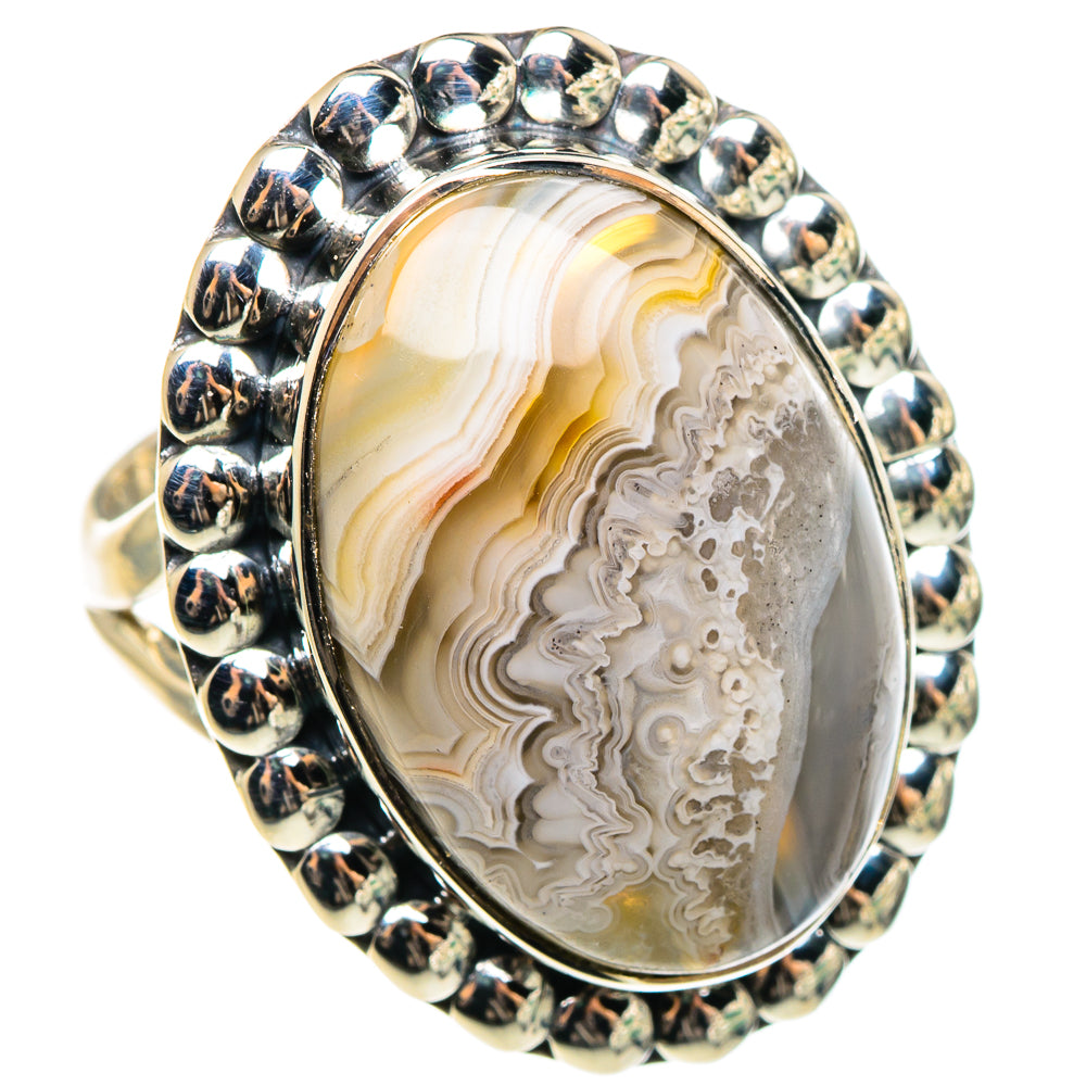 Laguna Lace Agate Rings handcrafted by Ana Silver Co - RING95595 - Photo 2