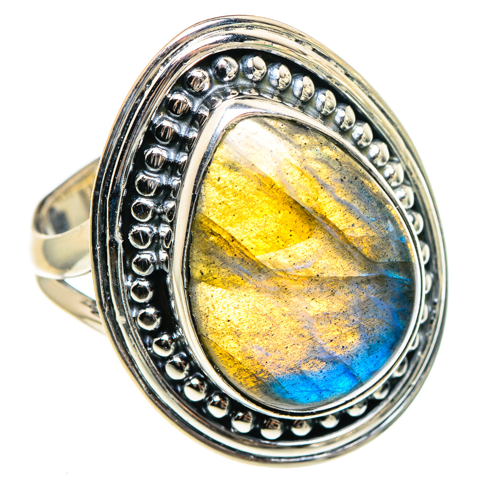 Labradorite Rings handcrafted by Ana Silver Co - RING95603