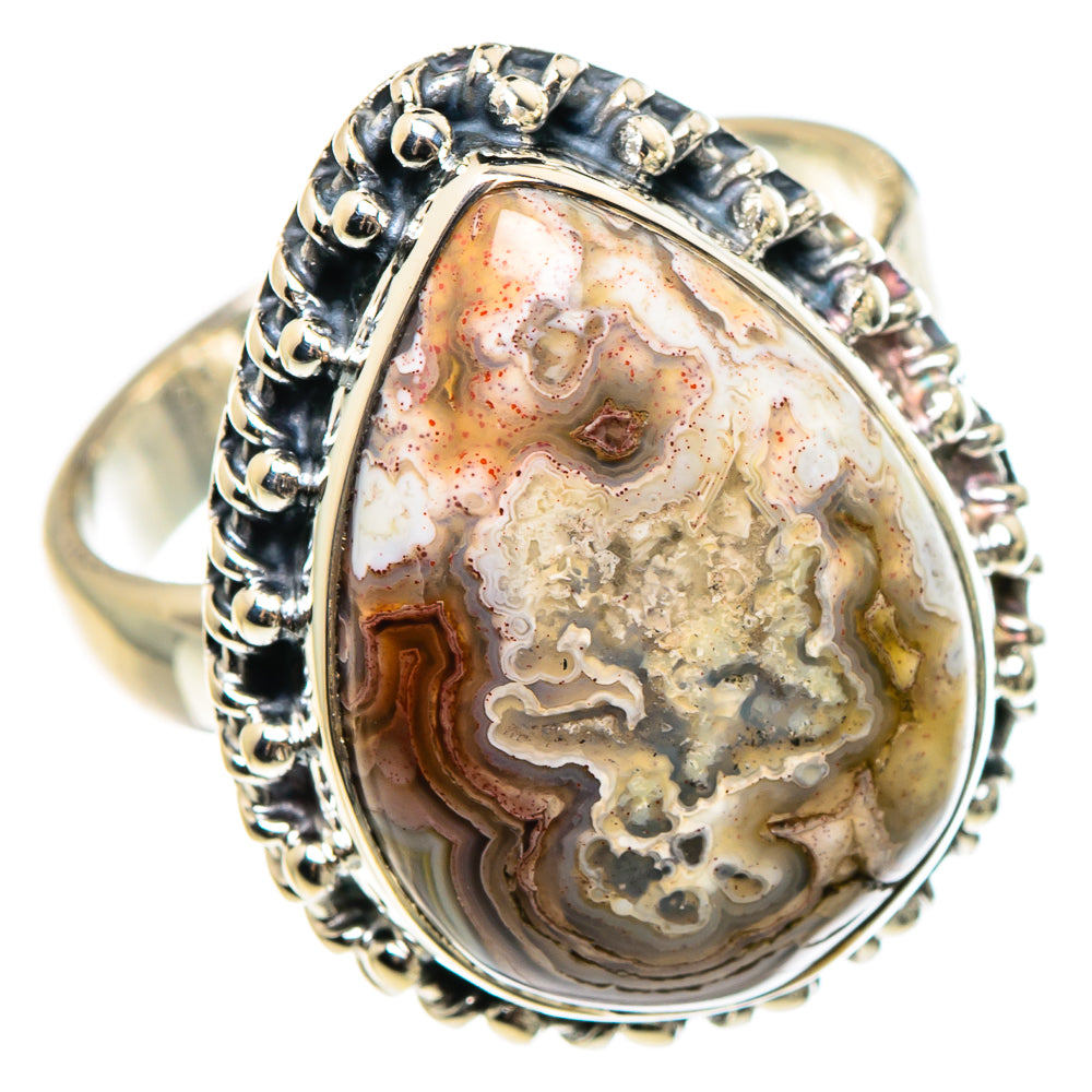 Laguna Lace Agate Rings handcrafted by Ana Silver Co - RING95608
