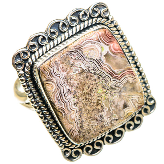Crazy Lace Agate Rings handcrafted by Ana Silver Co - RING95665 - Photo 2