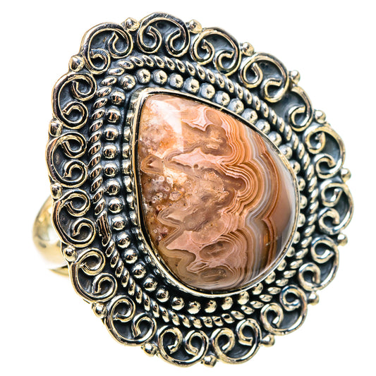 Laguna Lace Agate Rings handcrafted by Ana Silver Co - RING95709