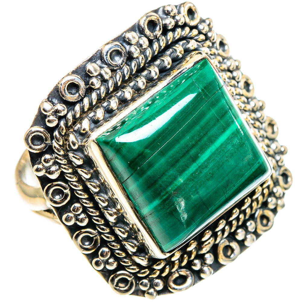 Malachite Rings handcrafted by Ana Silver Co - RING95756