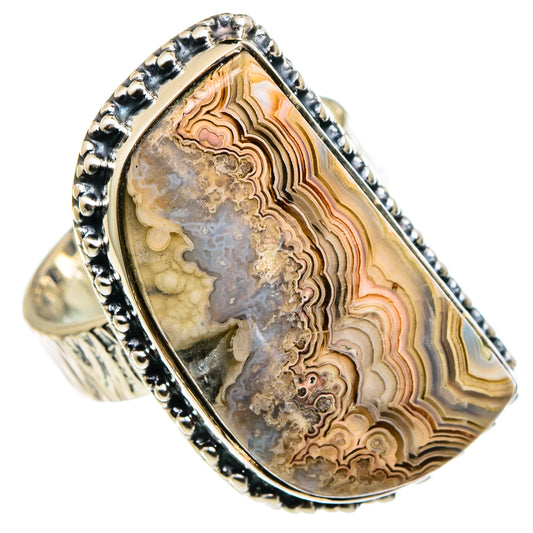 Laguna Lace Agate Rings handcrafted by Ana Silver Co - RING95759