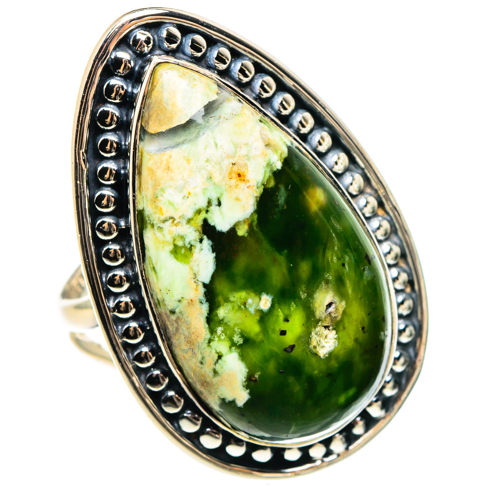 Australian Green Opal Rings handcrafted by Ana Silver Co - RING95803