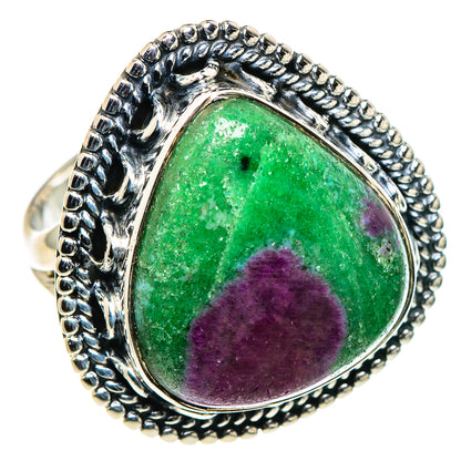 Ruby Zoisite Rings handcrafted by Ana Silver Co - RING95831 - Photo 2