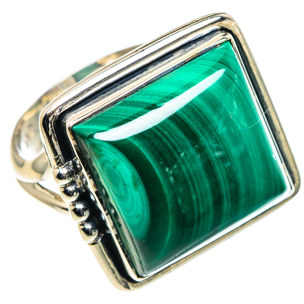 Malachite Rings handcrafted by Ana Silver Co - RING95832