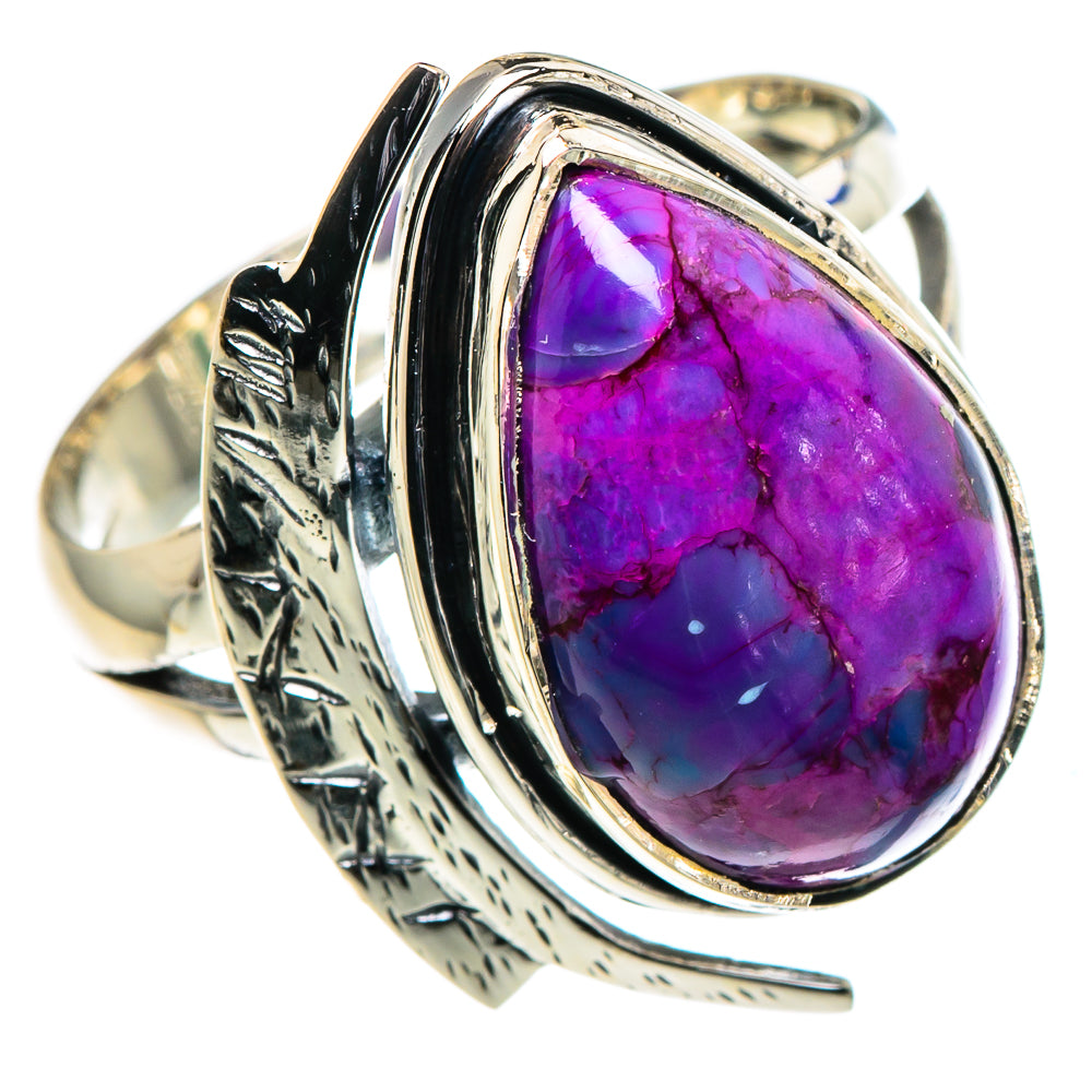 Purple Copper Composite Turquoise Rings handcrafted by Ana Silver Co - RING95839