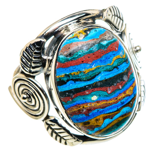Rainbow Calsilica Rings handcrafted by Ana Silver Co - RING95845