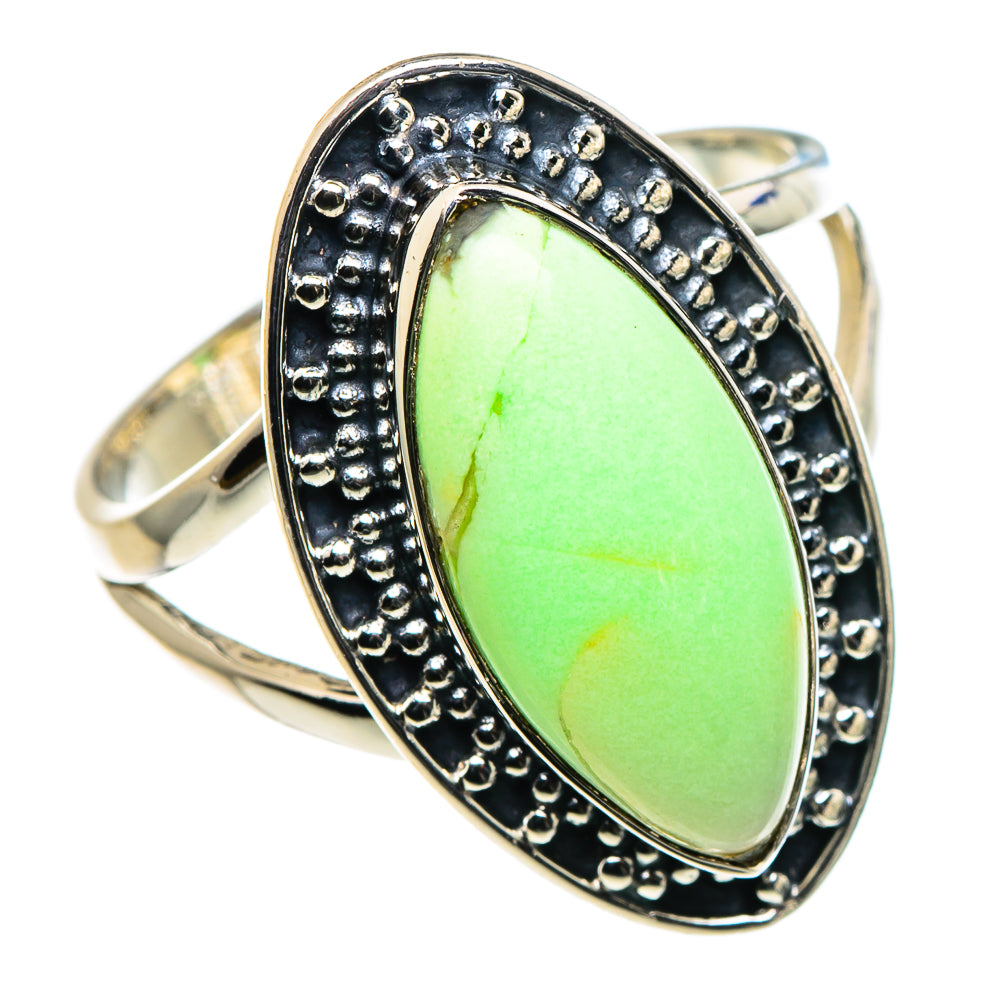 Lemon Chrysoprase Rings handcrafted by Ana Silver Co - RING95851