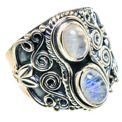 Rainbow Moonstone Rings handcrafted by Ana Silver Co - RING95889