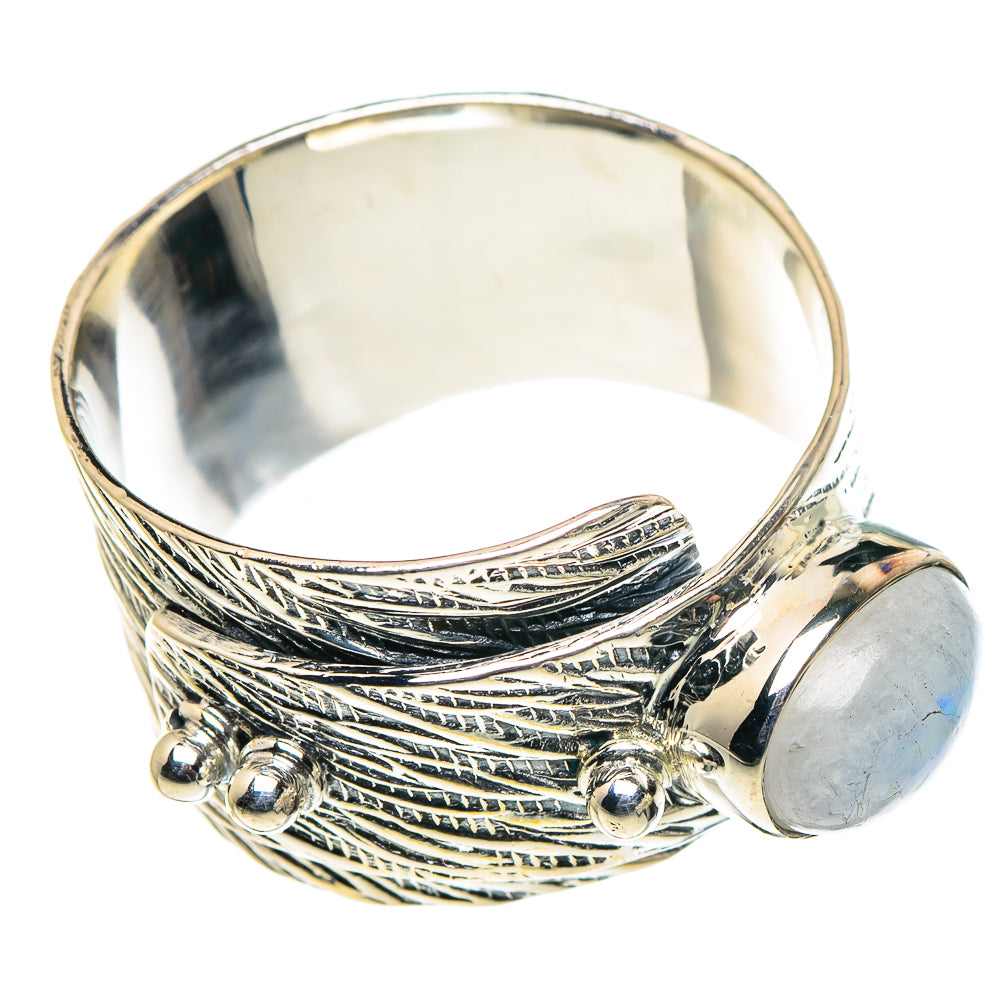 Rainbow Moonstone Rings handcrafted by Ana Silver Co - RING95890