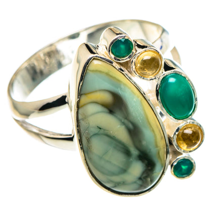 Willow Creek Jasper, Green Onyx, Citrine Rings handcrafted by Ana Silver Co - RING95900