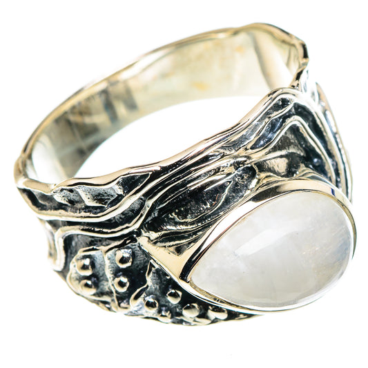 Rainbow Moonstone Rings handcrafted by Ana Silver Co - RING95907
