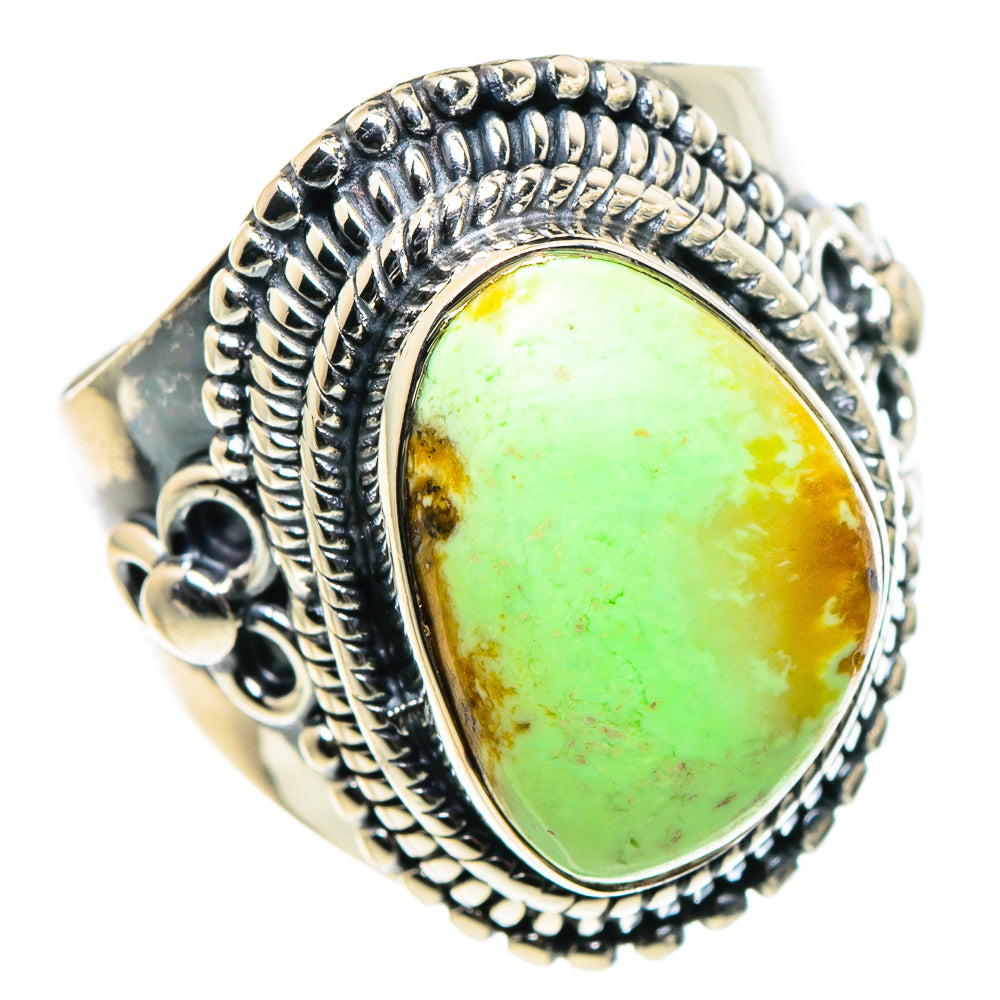 Lemon Chrysoprase Rings handcrafted by Ana Silver Co - RING95909