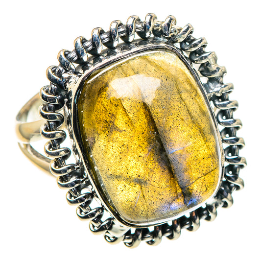 Labradorite Rings handcrafted by Ana Silver Co - RING95924