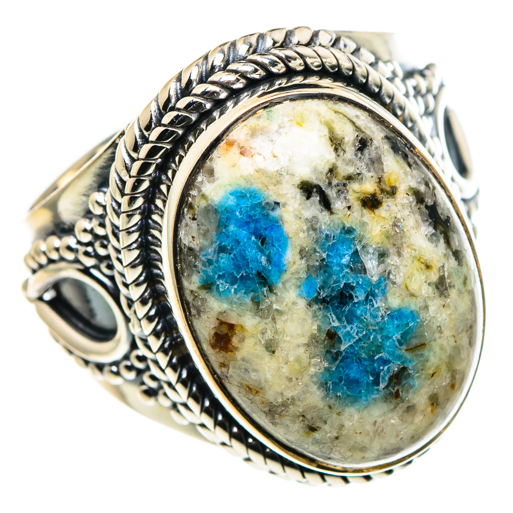 K2 Blue Azurite Rings handcrafted by Ana Silver Co - RING95925
