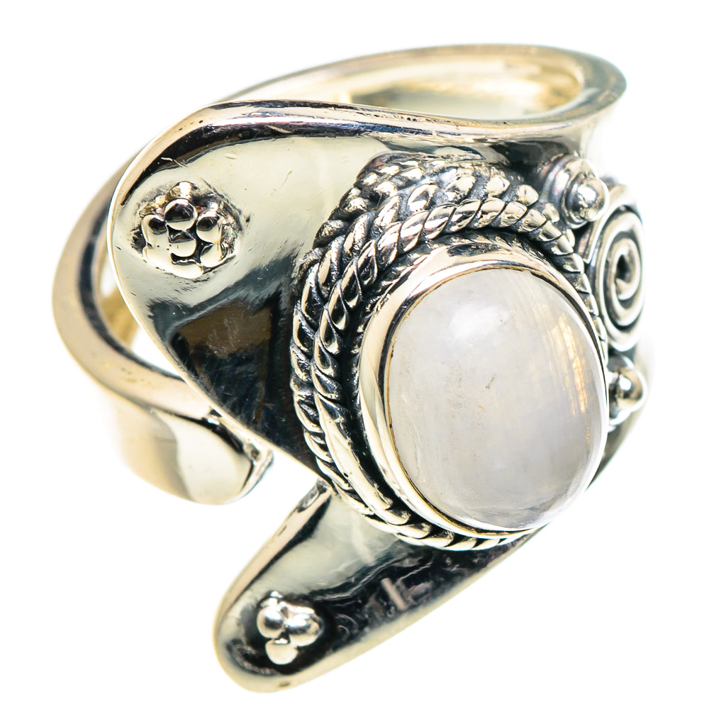 Rainbow Moonstone Rings handcrafted by Ana Silver Co - RING95928