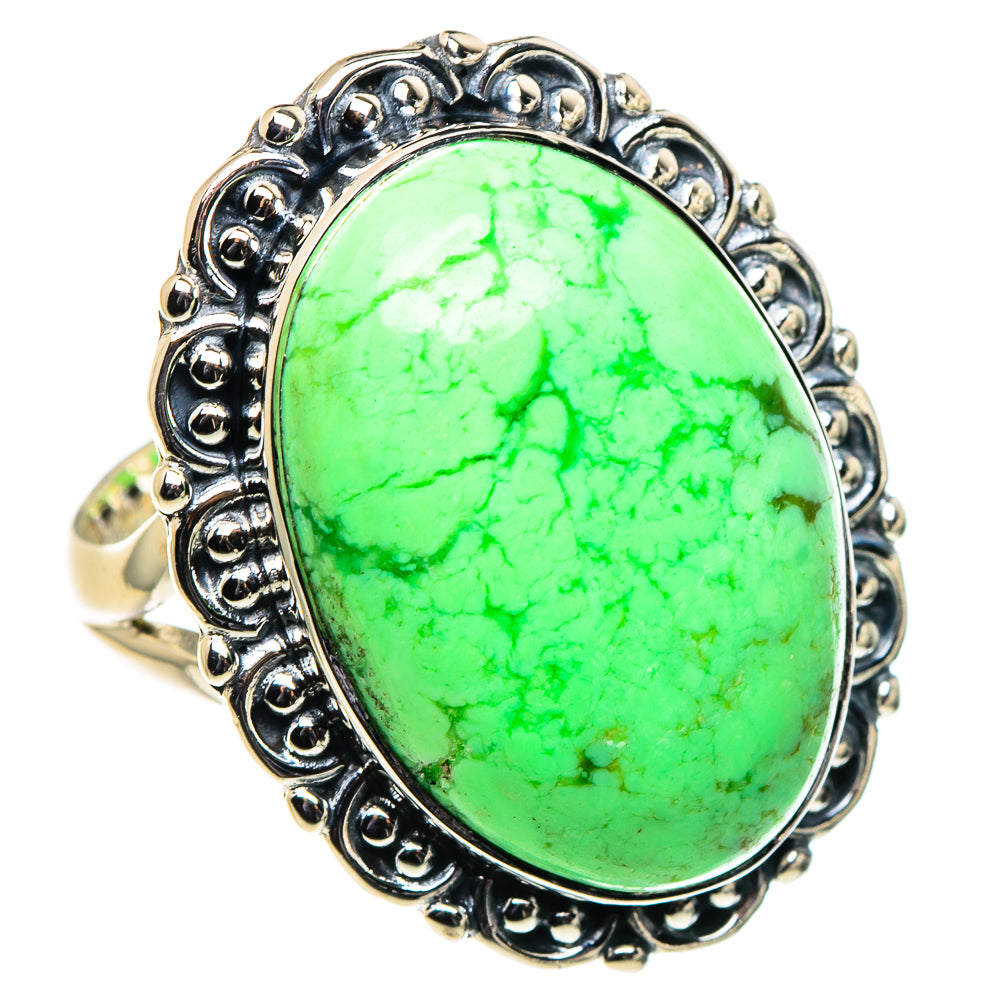 Lemon Chrysoprase Rings handcrafted by Ana Silver Co - RING95946