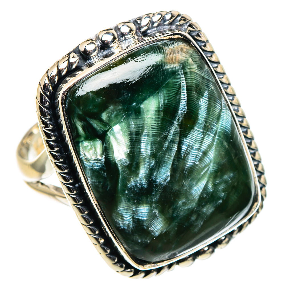 Seraphinite Rings handcrafted by Ana Silver Co - RING95947 - Photo 2