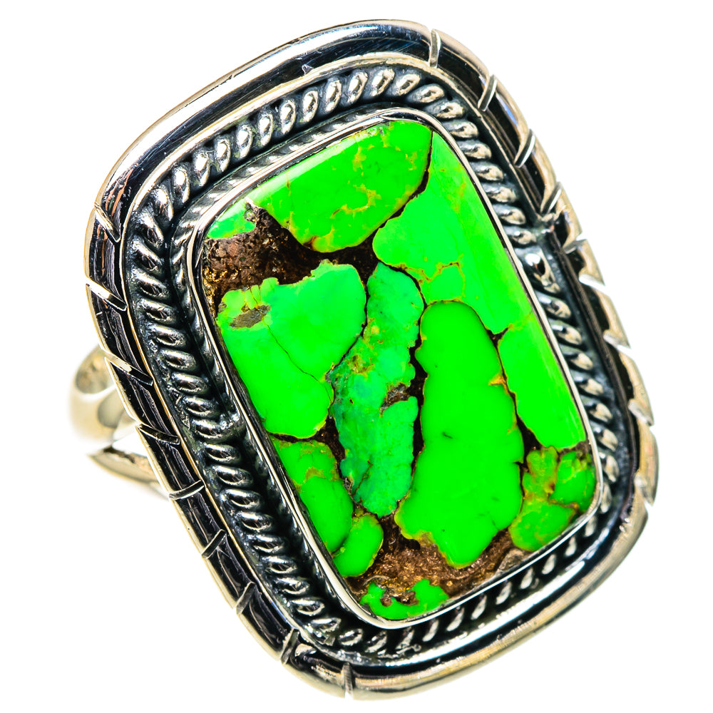 Green Copper Composite Turquoise Rings handcrafted by Ana Silver Co - RING95954