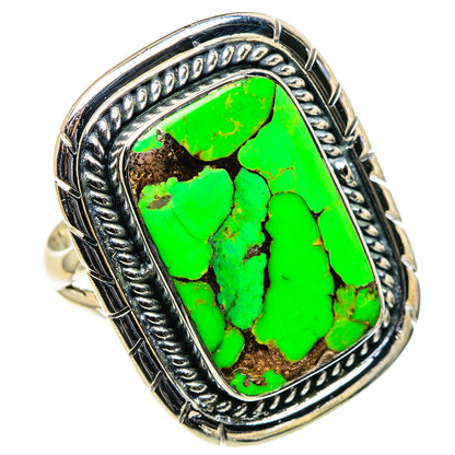 Green Copper Composite Turquoise Rings handcrafted by Ana Silver Co - RING95954