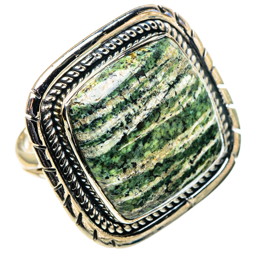 Lizard Jasper Rings handcrafted by Ana Silver Co - RING95957 - Photo 2