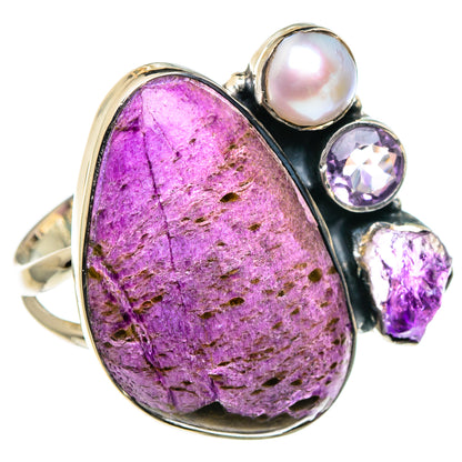 Stichtite, Amethyst, Cultured Pearl Rings handcrafted by Ana Silver Co - RING95975