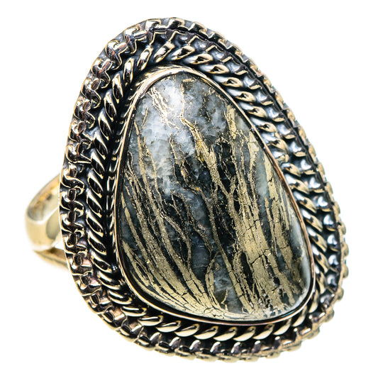 Pyrite Agate Rings handcrafted by Ana Silver Co - RING95976
