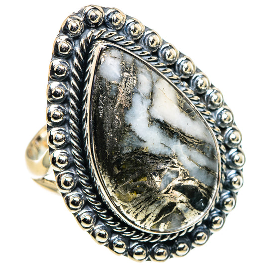 Pyrite Agate Rings handcrafted by Ana Silver Co - RING95977