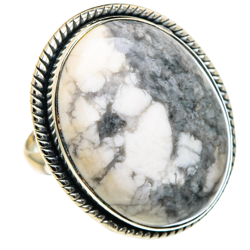 Howlite Rings handcrafted by Ana Silver Co - RING95982