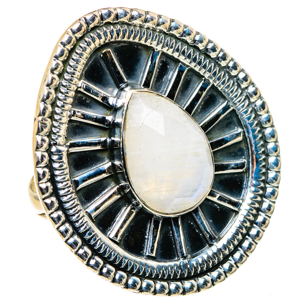 Rainbow Moonstone Rings handcrafted by Ana Silver Co - RING95983 - Photo 2