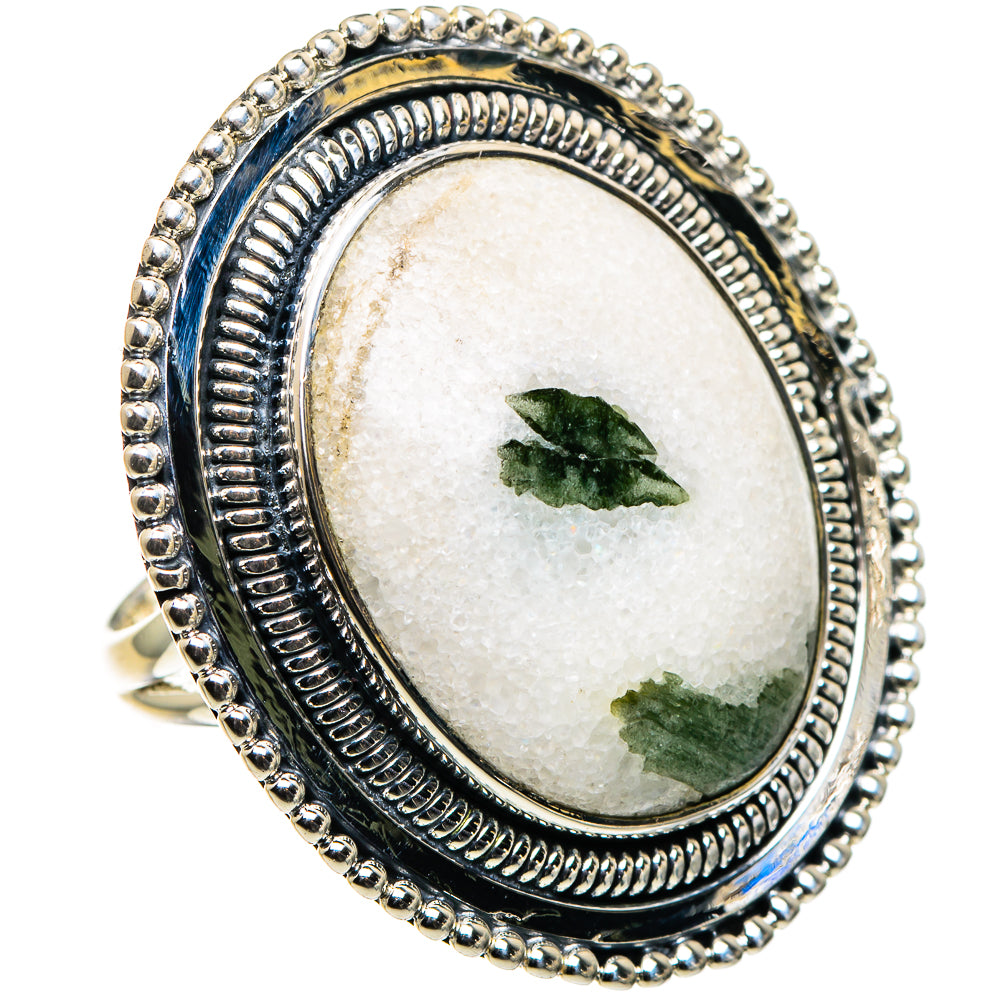 Green Tourmaline In Quartz Rings handcrafted by Ana Silver Co - RING95984