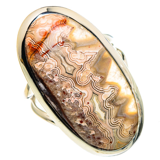 Laguna Lace Agate Rings handcrafted by Ana Silver Co - RING96003