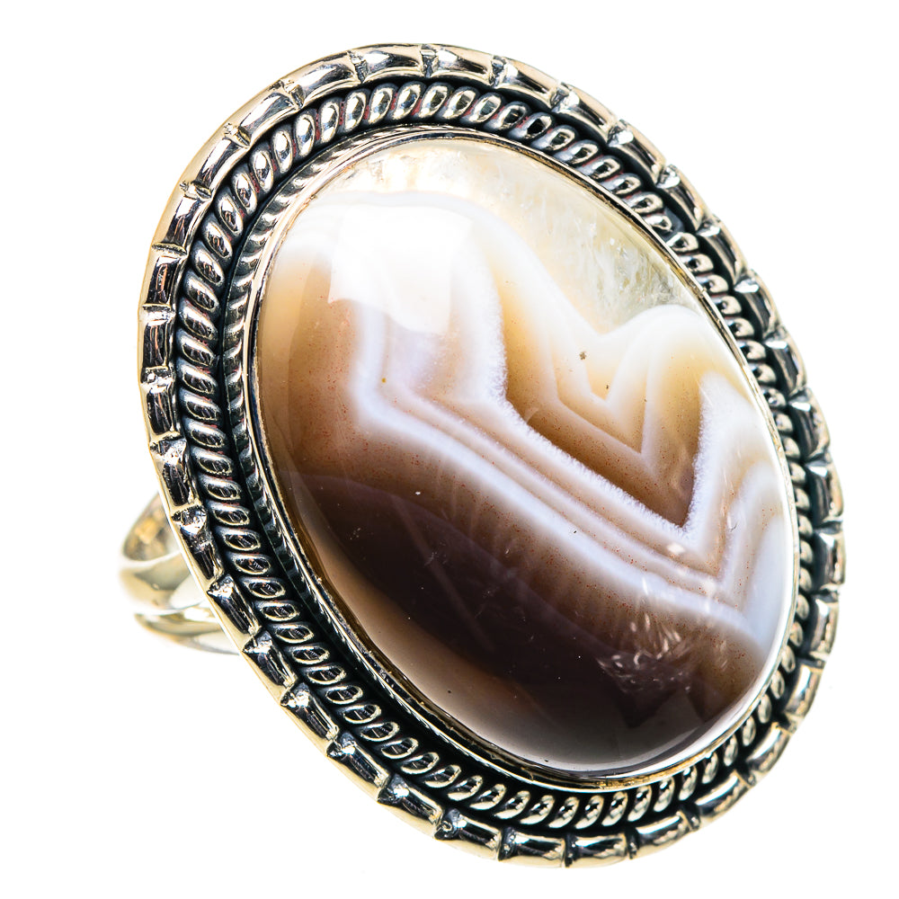 Botswana Agate Rings handcrafted by Ana Silver Co - RING96004 - Photo 2