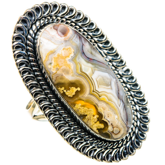 Laguna Lace Agate Rings handcrafted by Ana Silver Co - RING96005