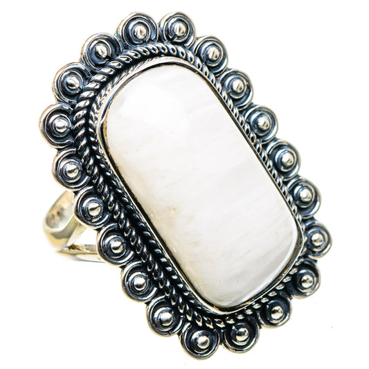 White Scolecite Rings handcrafted by Ana Silver Co - RING96022