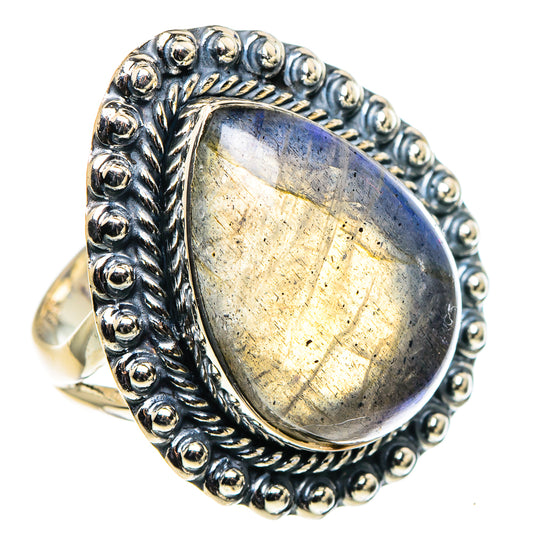 Labradorite Rings handcrafted by Ana Silver Co - RING96029 - Photo 2