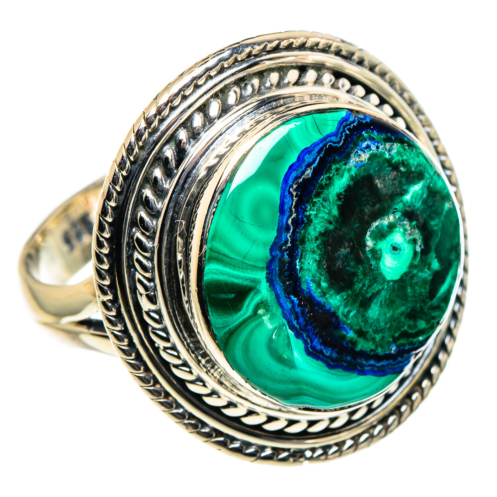 Malachite In Chrysocolla Rings handcrafted by Ana Silver Co - RING96040