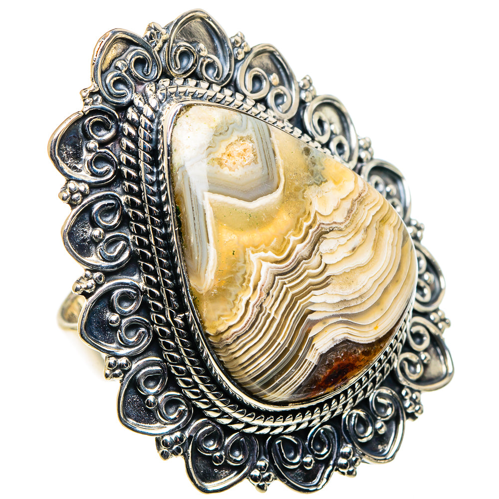Laguna Lace Agate Rings handcrafted by Ana Silver Co - RING96062