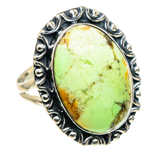 Lemon Chrysoprase Rings handcrafted by Ana Silver Co - RING96067 - Photo 2
