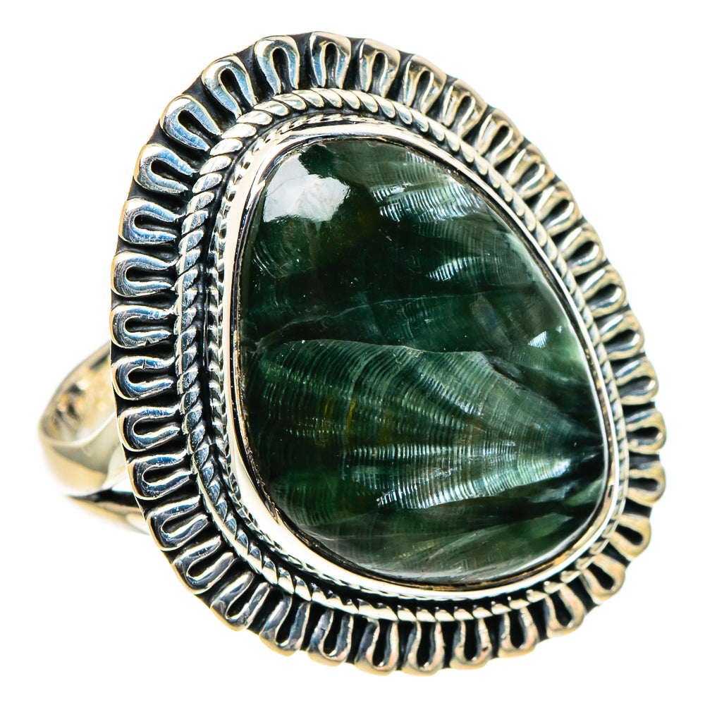 Seraphinite Rings handcrafted by Ana Silver Co - RING96078 - Photo 2