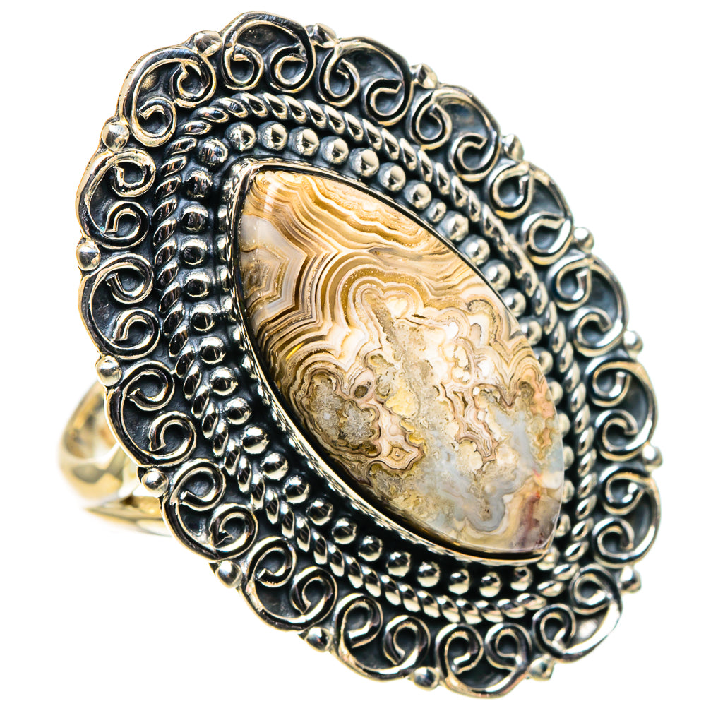 Laguna Lace Agate Rings handcrafted by Ana Silver Co - RING96086