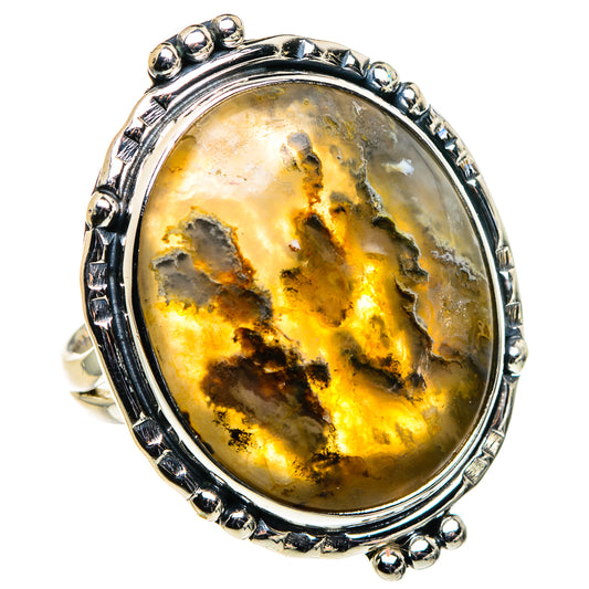 Plume Agate Rings handcrafted by Ana Silver Co - RING96087 - Photo 2