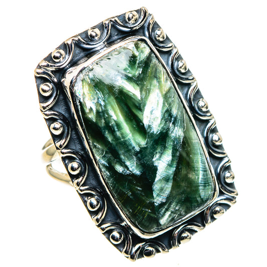 Seraphinite Rings handcrafted by Ana Silver Co - RING96115